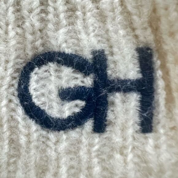 VTG Y2K Gilly Hicks Wool Blend Open Front Bone Colored Cardigan Size M - Picture 9 of 13